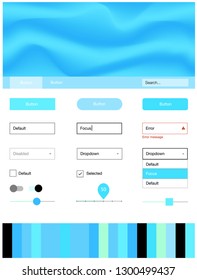 Light Blue, Green vector style guide with bent lines. Shining curly illustration in marble style with gradient. Beautiful layout for websites, landing pages.