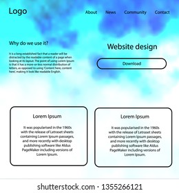 Light Blue, Green vector style guide with sky stars. Colorful ui/ux kit with header consisted of clouds & stars. This template you can use for landing pages.