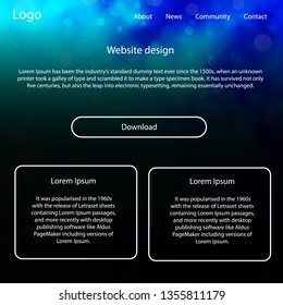 Light Blue, Green vector style guide with sky stars. Colorful ui/ux kit with header consisted of clouds & stars. This sample is for your website.