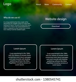 Light Blue, Green vector style guide with sky stars. Colorful ui/ux kit with header consisted of clouds & stars. This sample is for your landing page.