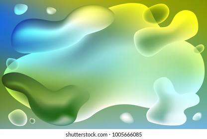 Light Blue, Green vector template with liquid shapes. Brand-new colored illustration in memphis style with gradient. New composition for your brand book.