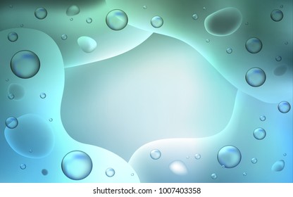 Light Blue, Green vector template with lava shapes. Blurred geometric sample with gradient bubbles.  The best blurred design for your business.