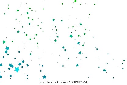 Light Blue, Green vector template with sky stars. Shining colored illustration with stars. Smart design for your business advert.