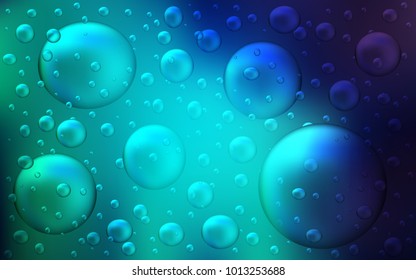 Light Blue, Green vector template with circles. Glitter abstract illustration with blurred drops of rain. Completely new template for your brand book.