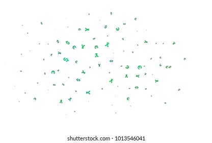 Light Blue, Green vector template with Euro, Dollar, Yen. Modern abstract illustration with symbols of money. The pattern can be used for ad, booklets, leaflets of banks.