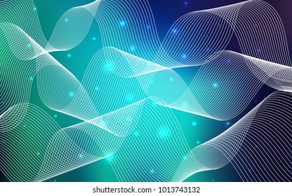 Light Blue, Green vector template with carnival confetti. Decorative shining illustration with ribbons on abstract template. New design for ad, poster, banner of your Party.