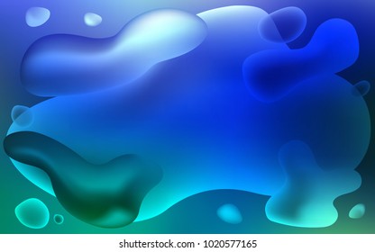 Light Blue, Green vector template with bubble shapes. Shining crooked illustration in memphis style. The best blurred design for your business.