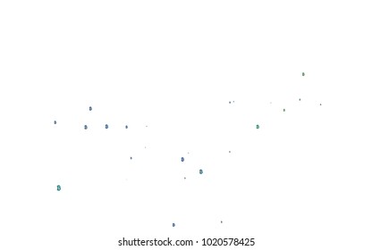 Light Blue, Green vector template with cryptocurrency. Colored symbols of cryptocurrency on white background. The pattern can be used for financial, investment websites.