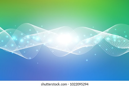 Light Blue, Green vector template with carnival confetti. Decorative shining illustration with ribbons on abstract template. New design for ad, poster, banner of your Party.