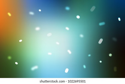 Light Blue, Green vector template with ice snowflakes. Blurred decorative design in xmas style with snow. The pattern can be used for year new  websites.