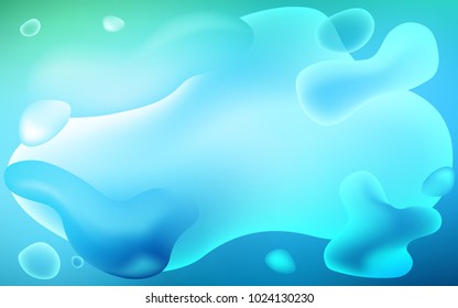Light Blue, Green vector template with bubble shapes. Blurred geometric sample with gradient bubbles.  New composition for your brand book.