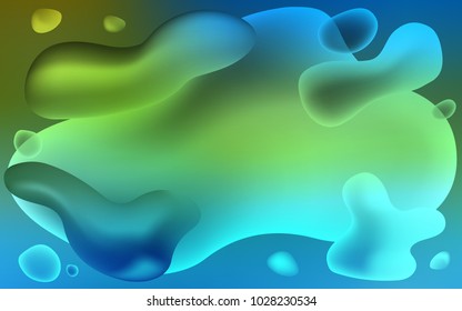 Light Blue, Green vector template with bubble shapes. Geometric illustration in memphis style with gradient.  Memphis design for your web site.