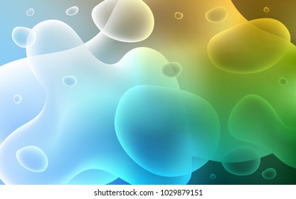 Light Blue, Green vector template with bubble shapes. Geometric illustration in memphis style with gradient.  The elegant pattern for brand book.