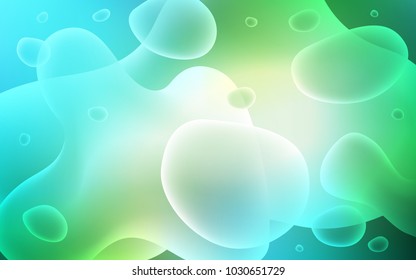 Light Blue, Green vector template with lines, ovals. Blurred geometric sample with gradient bubbles.  A completely new template for your business design.
