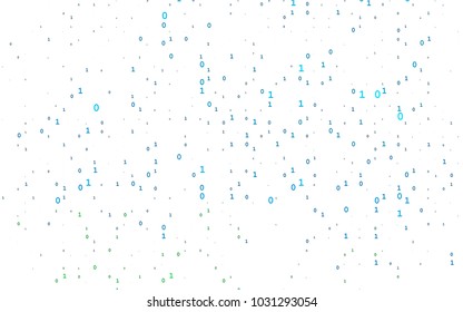Light Blue, Green vector template with isolated numerals. Shining colorful illustration with isolated Digit signs. Best design for your ad, poster, banner of math college.