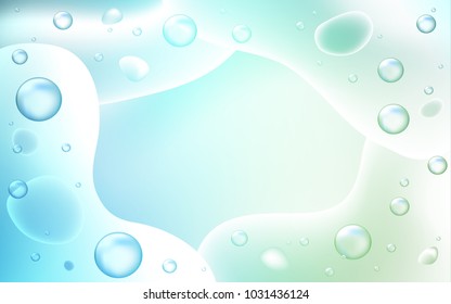 Light Blue, Green vector template with bent lines. Blurred geometric sample with gradient bubbles.  A new texture for your  ad, booklets, leaflets.