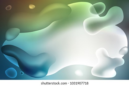 Light Blue, Green vector template with liquid shapes. Colorful illustration in abstract memphis style with gradient. Memphis style for your business design.