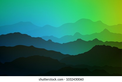 Light Blue, Green vector template with bubble shapes. Geometric illustration in mountain style with gradient.  Mountain design for your web site.