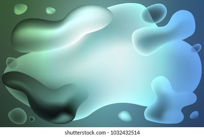 Light Blue, Green vector template with lava shapes. An elegant bright illustration with gradient. The best blurred design for your business.