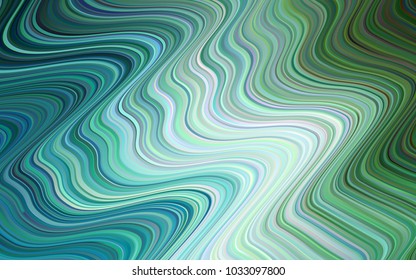 Light Blue, Green vector template with bent lines. Colorful abstract illustration with gradient lines. Memphis style for your business design.