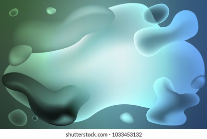 Light Blue, Green vector template with liquid shapes. Shining illustration, which consist of blurred lines, circles. Pattern for your business design.