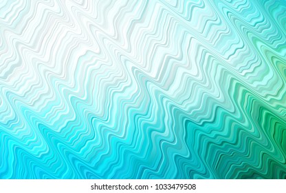 Light Blue, Green vector template with abstract lines. Shining illustration, which consist of blurred lines, circles. Marble style for your business design.