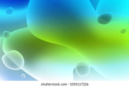 Light Blue, Green vector template with liquid shapes. Colorful illustration in abstract memphis style with gradient. Brand-new design for your ads, poster, banner.