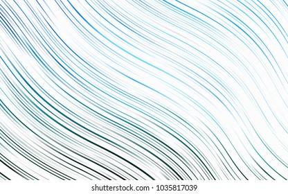 Light Blue, Green vector template with lava shapes. Modern gradient abstract illustration with bandy lines. Brand-new design for your ads, poster, banner.