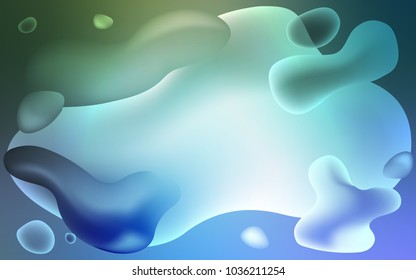 Light Blue, Green vector template with lines, ovals. Creative geometric illustration in memphis style with gradient. Pattern for your business design.