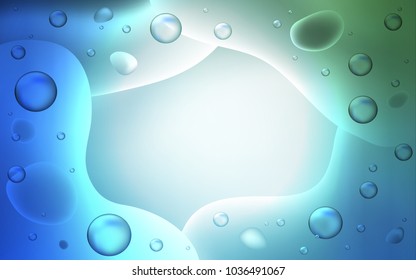 Light Blue, Green vector template with bent ribbons. A sample with blurred bubble shapes. A completely new template for your business design.