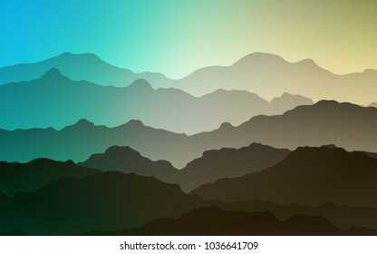 Light Blue, Green vector template with abstract circles. Creative illustration in halftone mountain style with gradient. Mountain design for your web site.