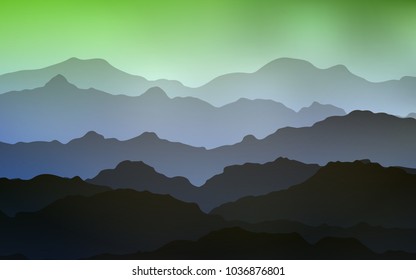 Light Blue, Green vector template with liquid shapes. Colorful illustration in abstract mountain style with gradient. A new texture for your  ad, booklets, leaflets.