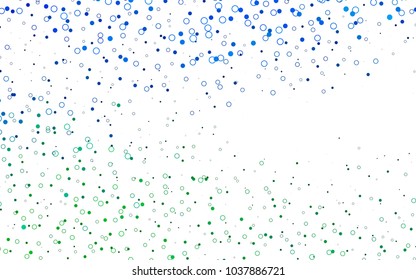 Light Blue, Green vector  template with circles. Illustration with set of shining colorful abstract circles. Beautiful design for your business natural advert.