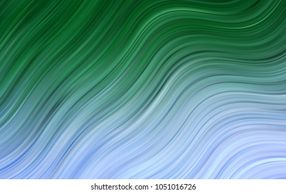 Light Blue, Green vector template with bent lines. A completely new color illustration in marble style. A new texture for your  ad, booklets, leaflets.