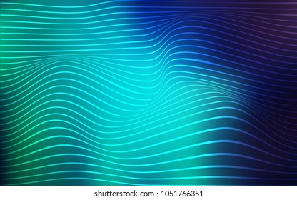 Light Blue, Green vector template with curved lines. Shining crooked illustration of lines in a brand-new style. The best blurred design for your business.