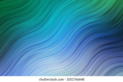 Light Blue, Green vector template with lines, ovals. Colorful illustration in abstract marble style with gradient. A completely new memphis design for your business.