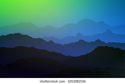 Light Blue, Green vector template with liquid shapes. Colorful illustration in abstract mountain style with gradient. A completely new memphis design for your business.