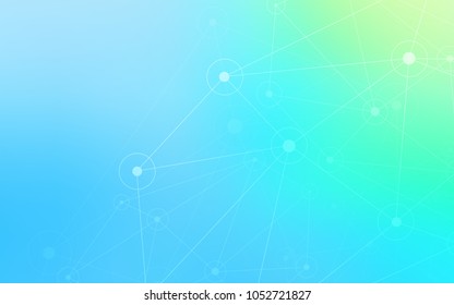 Light Blue, Green vector template with circles, triangles. Design with connection of dots and lines on colorful background. Completely new template for your brand book.