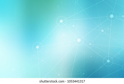 Light Blue, Green vector template with circles, triangles. Glitter abstract illustration with connection of triangle structure. Pattern can be used for beautiful websites.
