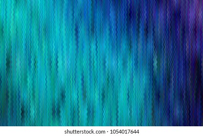 Light Blue, Green vector template with lines, ovals. Glitter abstract illustration with wry lines. Textured wave pattern for backgrounds.