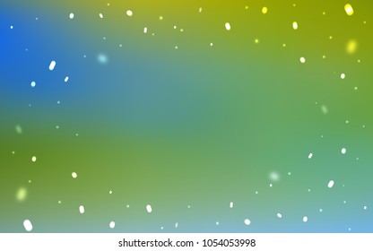 Light Blue, Green vector template with ice snowflakes. Shining colored illustration with snow in christmas style. The template can be used as a new year background.