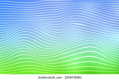 Light Blue, Green vector template with abstract ribbons. Colorful illustration in abstract cranked style with gradient. Pattern for your business design.
