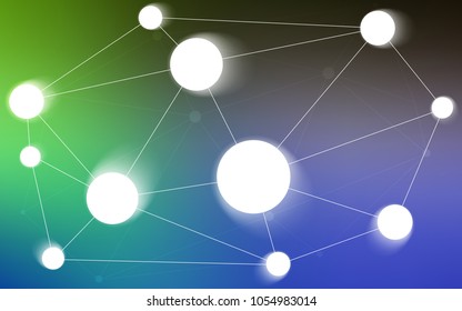 Light Blue, Green vector template with circles, triangles. Glitter abstract illustration with connection of triangle structure. Beautiful design for your business advert.