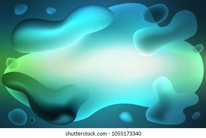 Light Blue, Green vector template with bent lines. Shining crooked illustration in memphis style. Brand-new design for your ads, poster, banner.