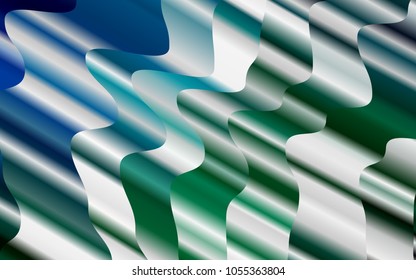 Light Blue, Green vector template with bent lines. Creative illustration in halftone marble style with gradient. The template for cell phone backgrounds.