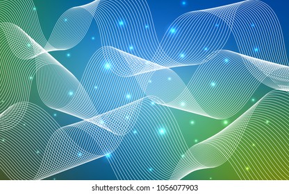 Light Blue, Green vector template with carnival confetti. Modern geometrical abstract illustration with carnival ribbons. Beautiful design for your business advert of anniversary.