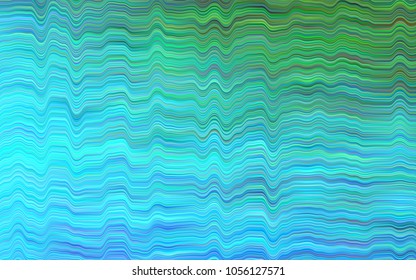 Light Blue, Green vector template with bent lines. A completely new color illustration in marble style. A new texture for your  ad, booklets, leaflets.