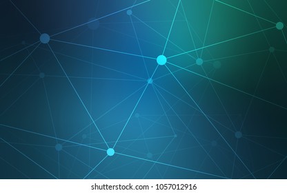 Light Blue, Green vector template with circles, triangles. Glitter abstract illustration with connection of triangle structure. Pattern can be used for ads, leaflets.