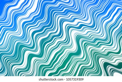 Light Blue, Green vector template with lines, ovals. A vague circumflex abstract illustration with gradient. New composition for your brand book.