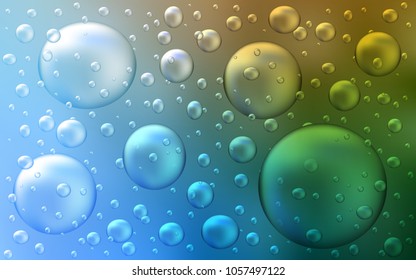 Light Blue, Green vector template with circles. Beautiful colored illustration with blurred circles in nature style. Pattern can be used as texture of water, rain drops.